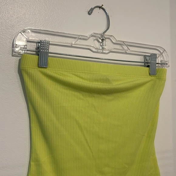 NWT Forever 21 Neon yellow green ribbed tube bodysuit - Picture 4 of 9